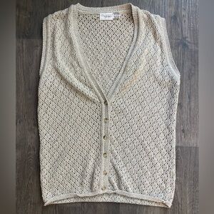 Vintage Beige Oversized Sweater Vest